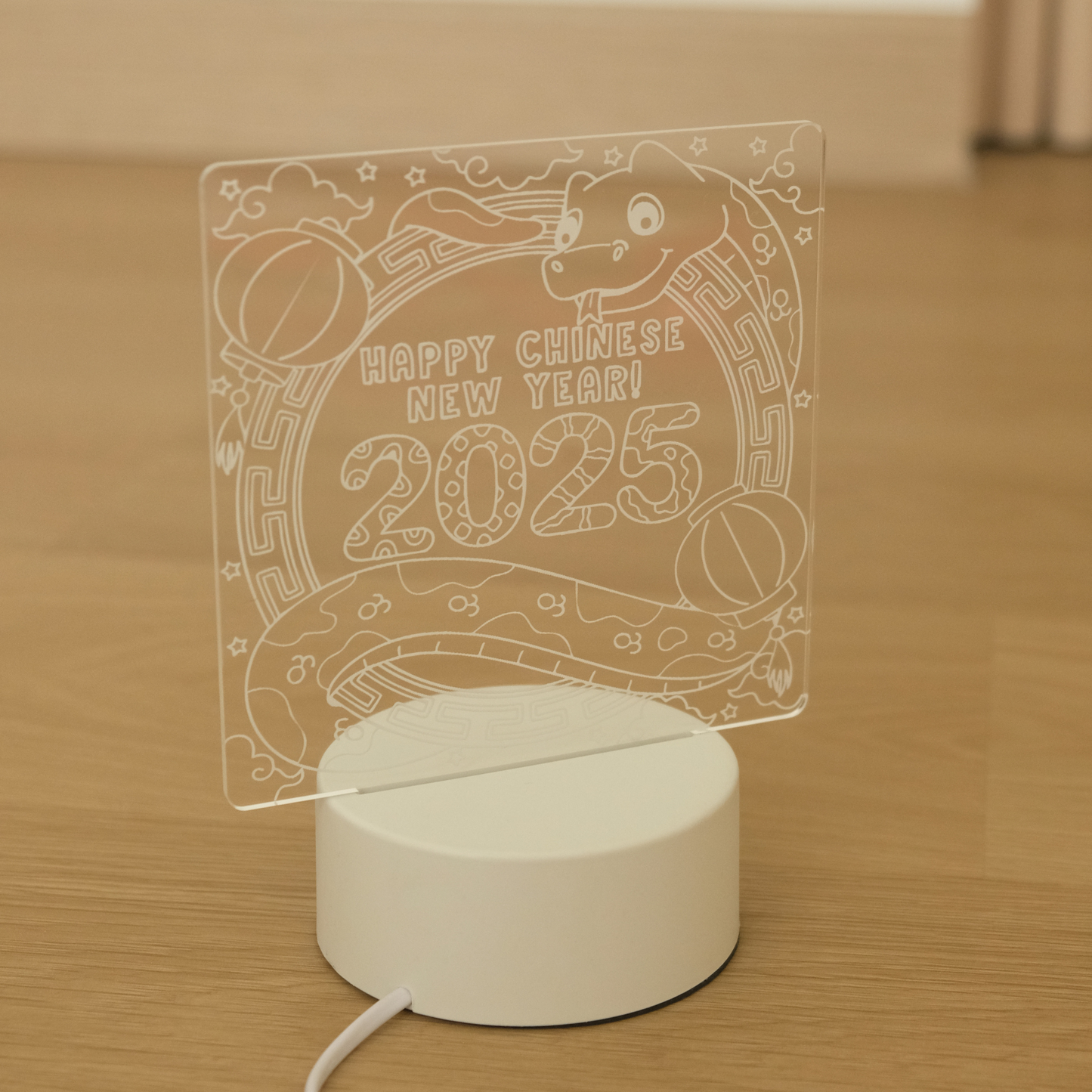 Acrylic Table Lamp "Year of the Snake" - Hampers Imlek 2025