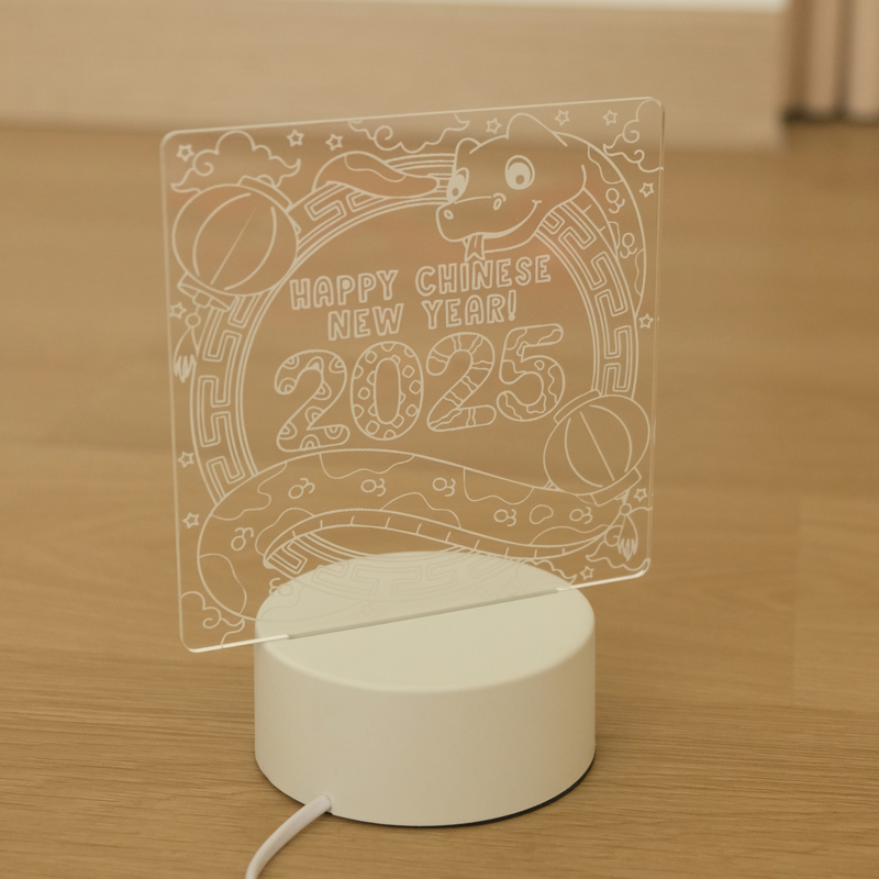 Acrylic Table Lamp "Year of the Snake" - Hampers Imlek 2025