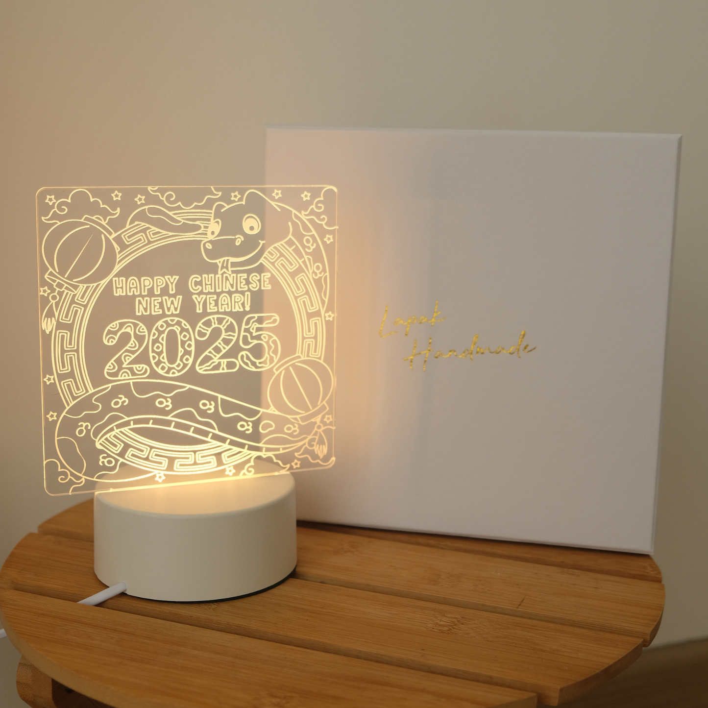 Acrylic Table Lamp "Year of the Snake" - Hampers Imlek 2025