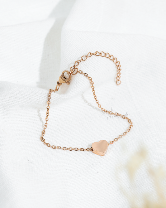 Mini Heart Bracelet in Rosegold