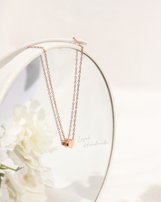 Mini Heart Necklace in Rosegold