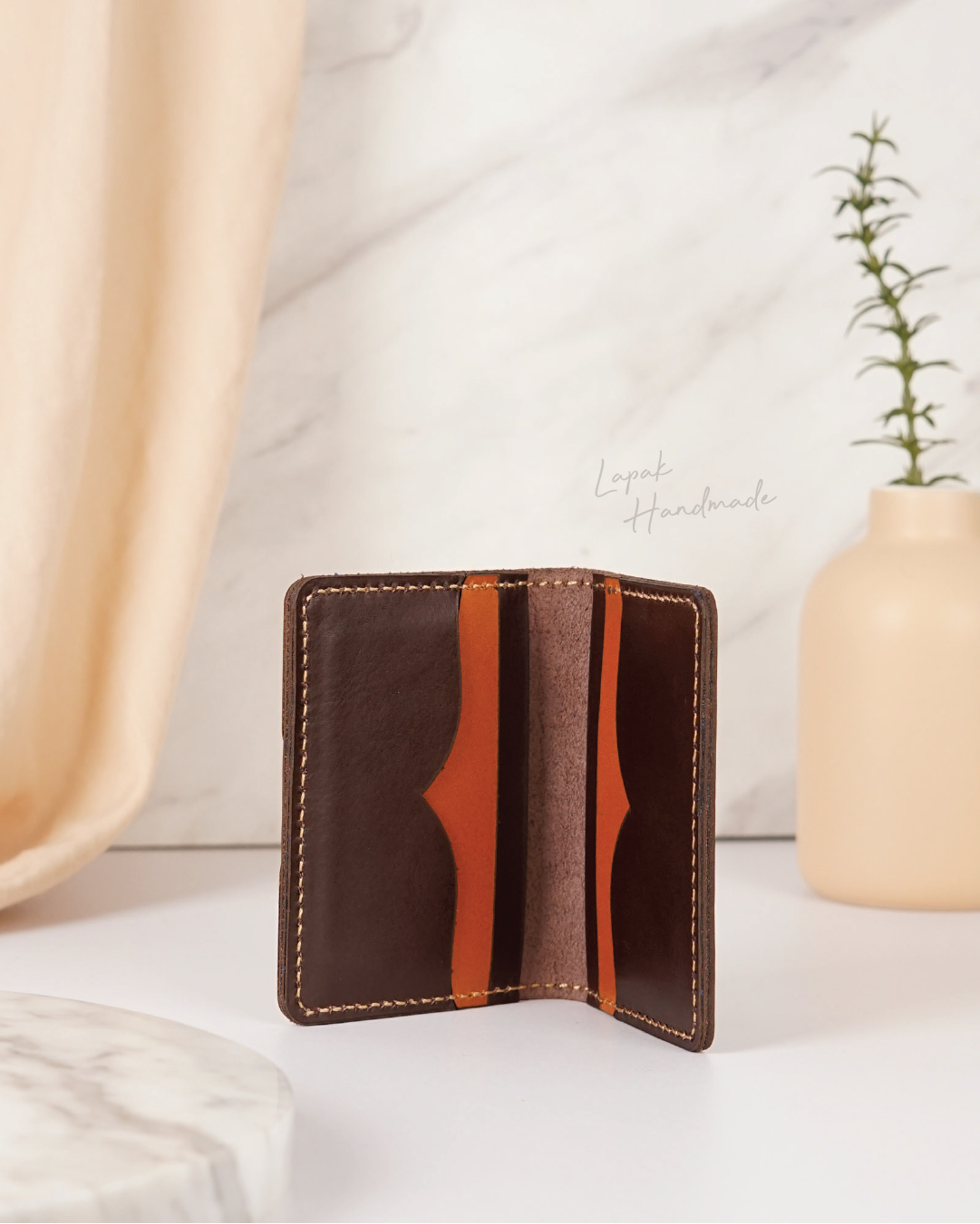 Pocket Card Holder in Brown