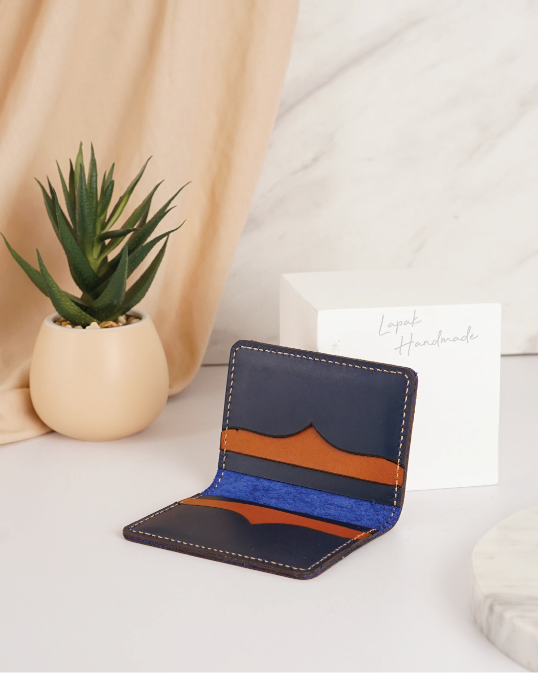 Pocket Card Holder in Navy