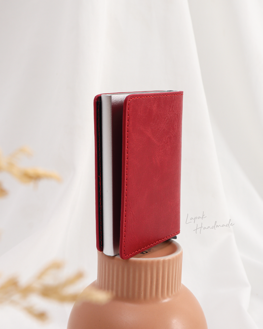 Slim Card Holder in Red