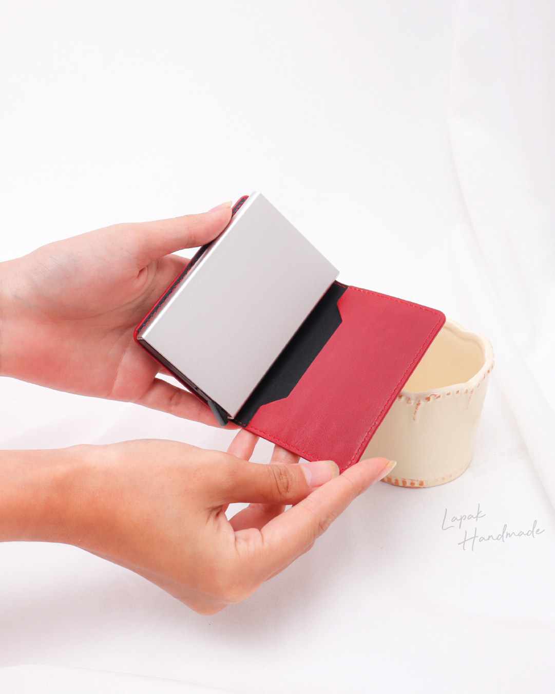 Slim Card Holder in Red